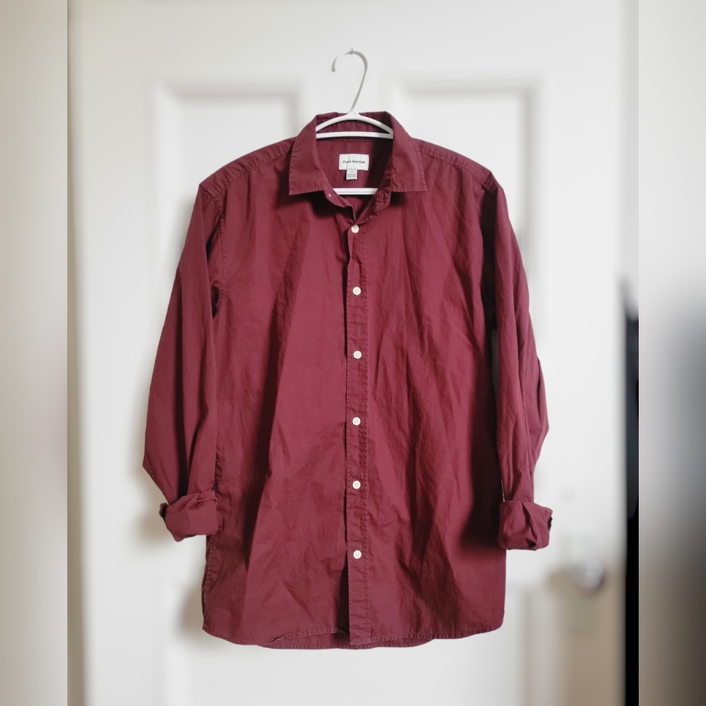 Frank & Oak- The Stanley Good Cotton Shirt in Decadent Choco (Medium)